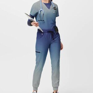 Figs Women's Ocean Mist ombre Scrub TOP